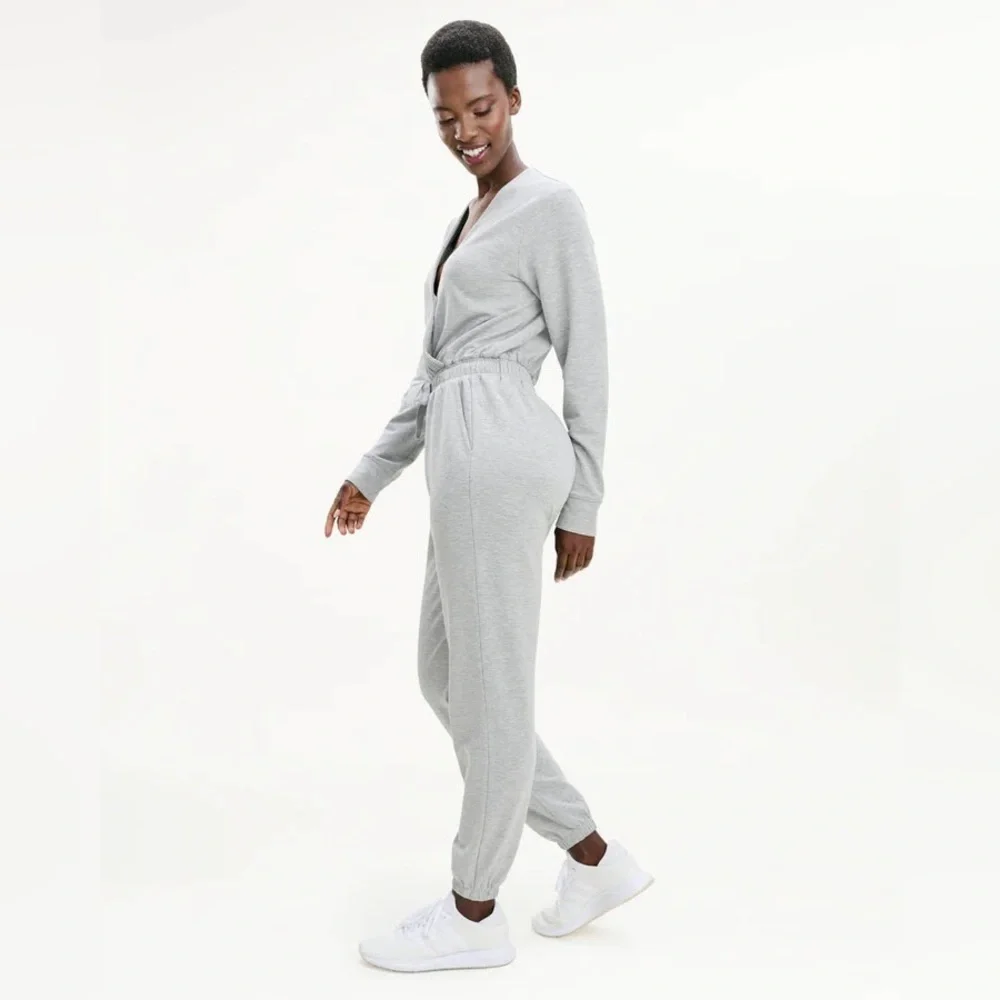 NWT Splendid x Cella Jane Supersoft Surplice Jumpsuit Gray Size Small - Picture 5 of 16